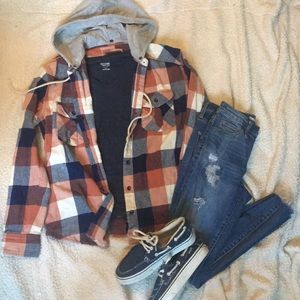 Hooded Plaid Jacket